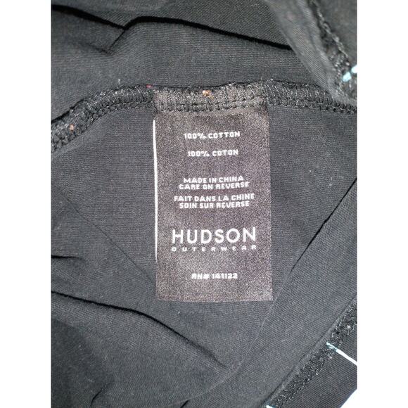 Hudson Outerwear Men's XL Shirt Black T-Shirt Grid Pattern Number Line Crewneck - Picture 5 of 16